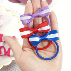 20pcs Small Bow Hair Tie For Girls Baby Bowknot Hair Ring Elastic Ponytail
