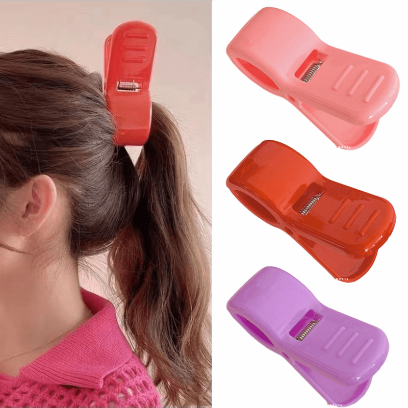 Large Clothes Peg Shaped Hair Clip for Ponytail Holder Women Girls