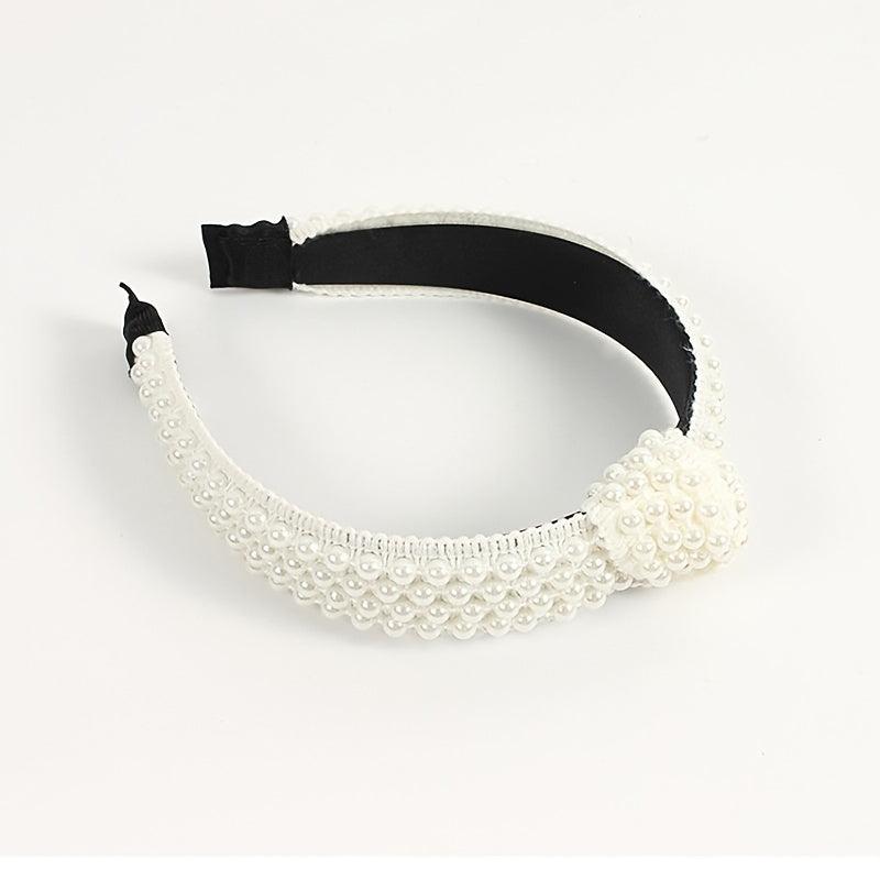 Pearl Headband for Girls - Wide Hair Hoop with Beads