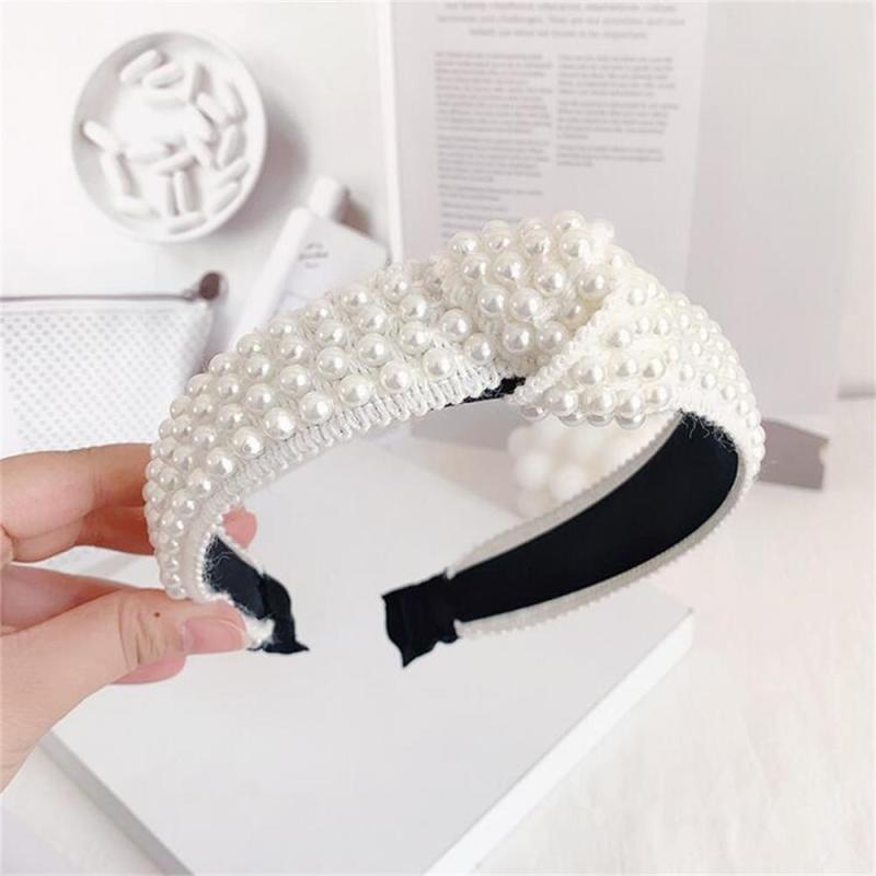 Pearl Headband for Girls - Wide Hair Hoop with Beads