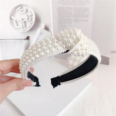 Pearl Headband for Girls - Wide Hair Hoop with Beads