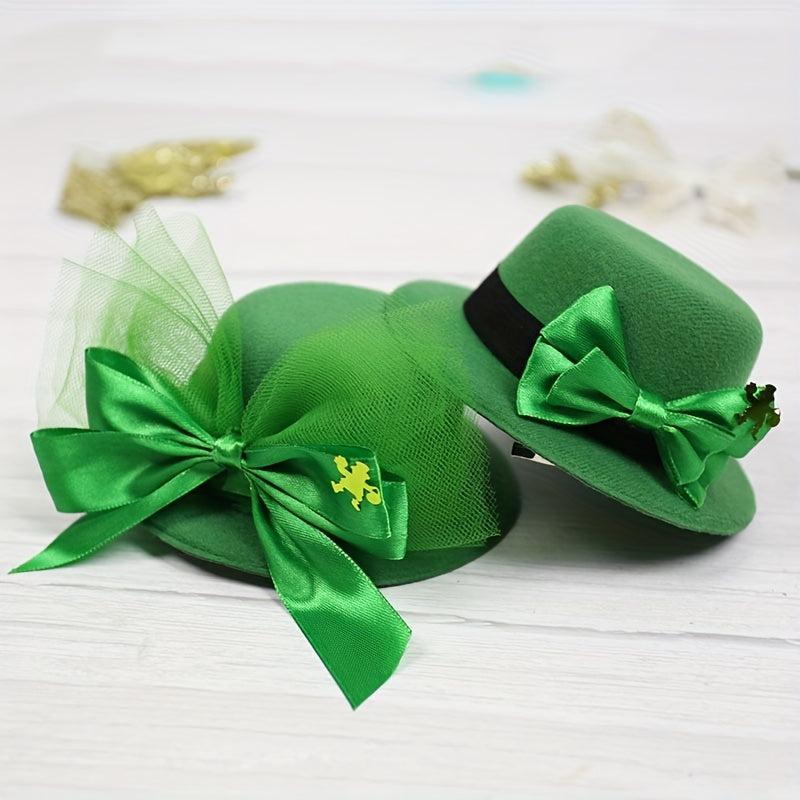 St Patrick's Green Hat Clips Headpiece Hair Accessories