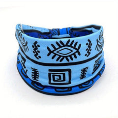 Boho Style Wide Headband for Yoga, Sports - Elastic Knotted Hairband