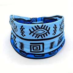 Boho Style Wide Headband for Yoga, Sports - Elastic Knotted Hairband