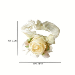 Flower Hair Tie Hair Rope Ponytail Clip Sweet Hair Accessories For Girls Women