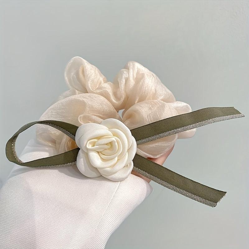 Flower Hair Tie Hair Rope Ponytail Clip Sweet Hair Accessories For Girls Women