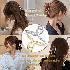 2pcs Alloy Hair Claw Nonslip Ponytail Holder Shark Claw Women Girls Hair Clip