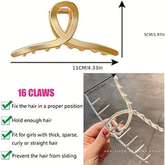 2pcs Alloy Hair Claw Nonslip Ponytail Holder Shark Claw Women Girls Hair Clip