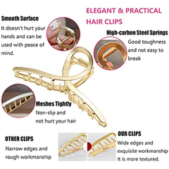 2pcs Alloy Hair Claw Nonslip Ponytail Holder Shark Claw Women Girls Hair Clip
