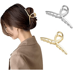2pcs Alloy Hair Claw Nonslip Ponytail Holder Shark Claw Women Girls Hair Clip