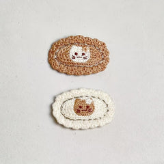 2pcs Baby Girls Knitted Cat Hair Clip Side Bang Sweet Hair Clip