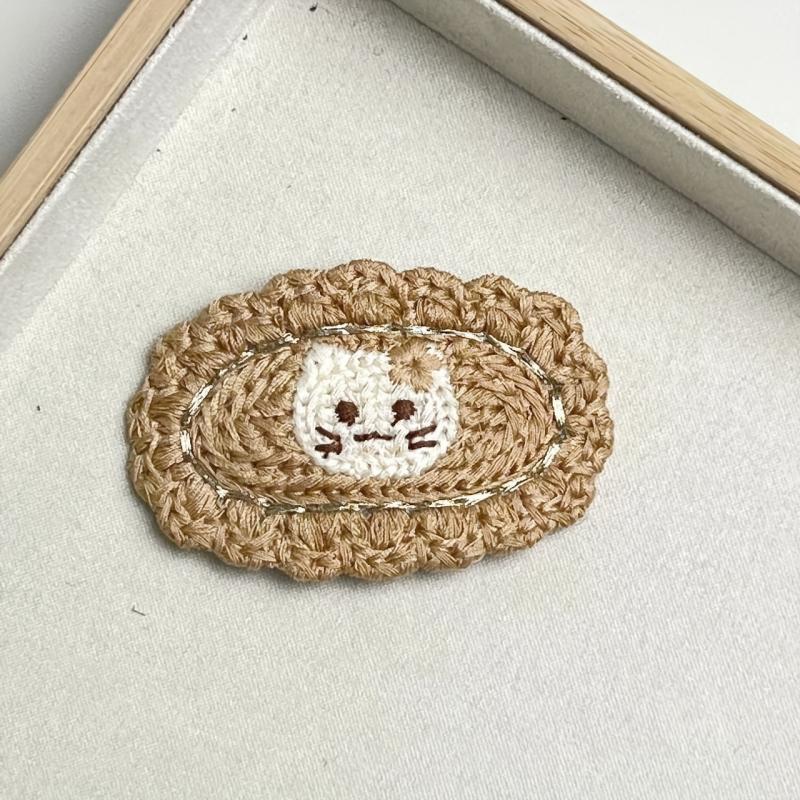 2pcs Baby Girls Knitted Cat Hair Clip Side Bang Sweet Hair Clip