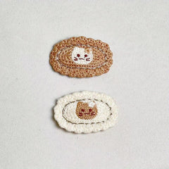 2pcs Baby Girls Knitted Cat Hair Clip Side Bang Sweet Hair Clip