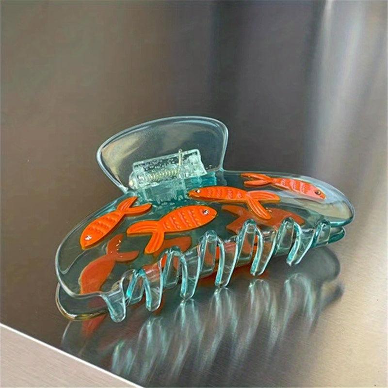 Acetate Jelly Hair Claw Cartoon Fish Shark Claw Ponytail Holder