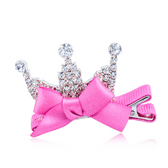 Princess Rhinestone Crown Hair Clip - Sweet Bow Duck Billed Clip