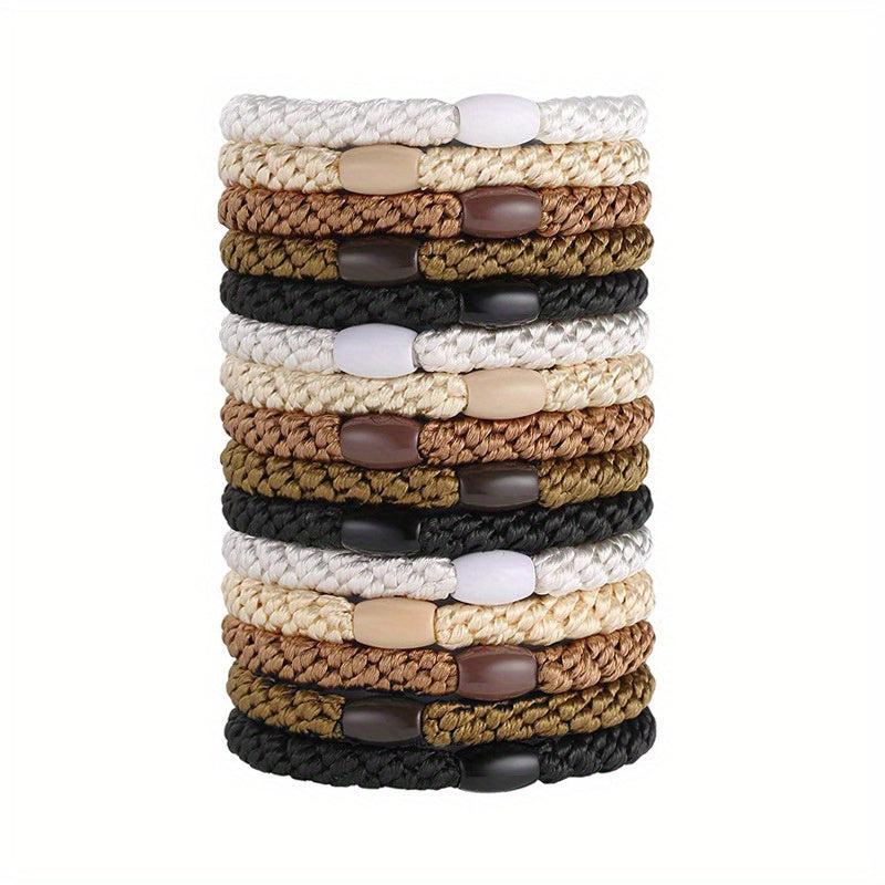 15pcs Solid Hair Rope Elastic Ponytail Holder Hair Accessories