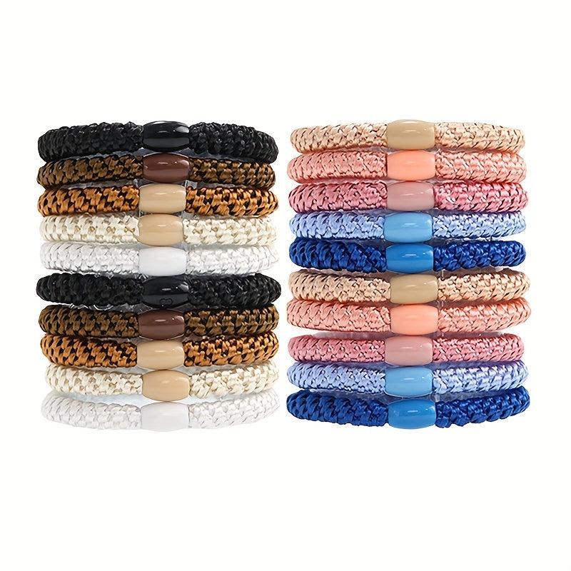 15pcs Solid Hair Rope Elastic Ponytail Holder Hair Accessories