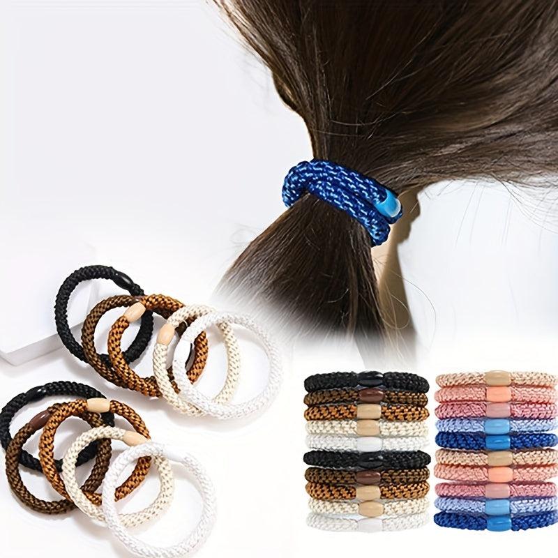 15pcs Solid Hair Rope Elastic Ponytail Holder Hair Accessories