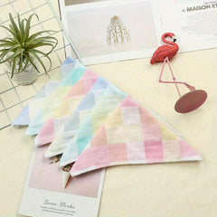 4pc Baby Bib Wash Face Gauze Towel Absorb Sweat Handkerchief