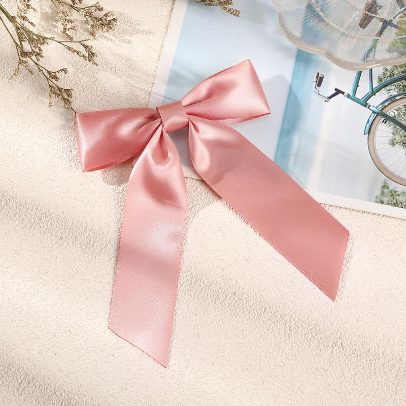 Satin Bow Hair Clip Ribbon French Barrette Ponytail Hair Accessory