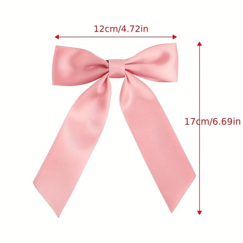Satin Bow Hair Clip Ribbon French Barrette Ponytail Hair Accessory