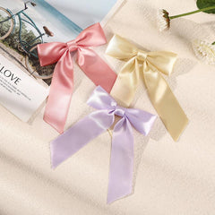 Satin Bow Hair Clip Ribbon French Barrette Ponytail Hair Accessory