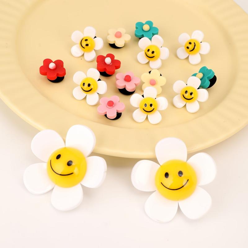 Acrylic Sunflower Shoe Charms Decorations Resin Shoe Accessories Pack
