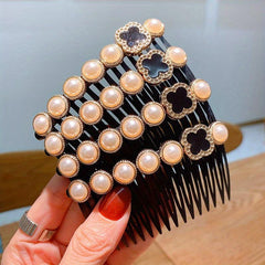 Colorful Flower Hair Comb with Rhinestones