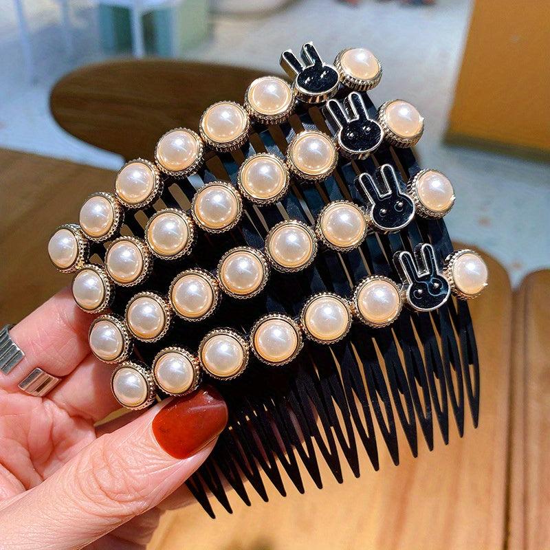 Colorful Flower Hair Comb with Rhinestones