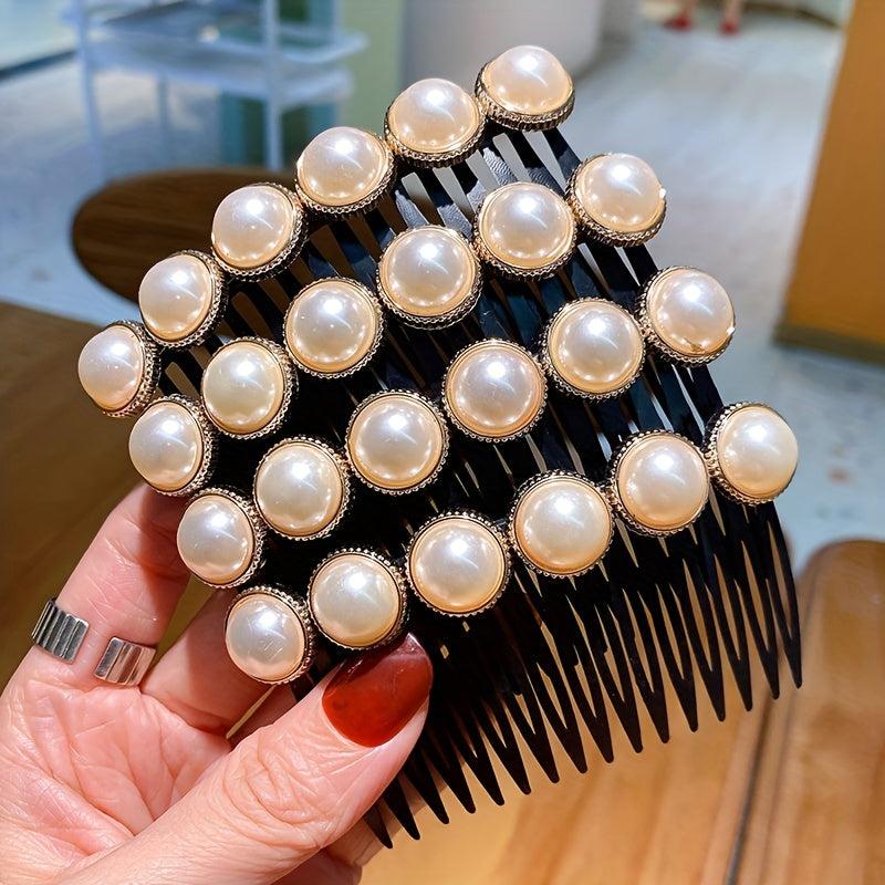 Colorful Flower Hair Comb with Rhinestones