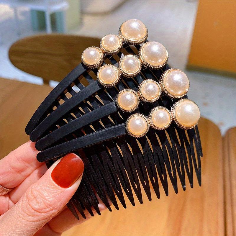 Colorful Flower Hair Comb with Rhinestones