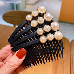 Colorful Flower Hair Comb with Rhinestones