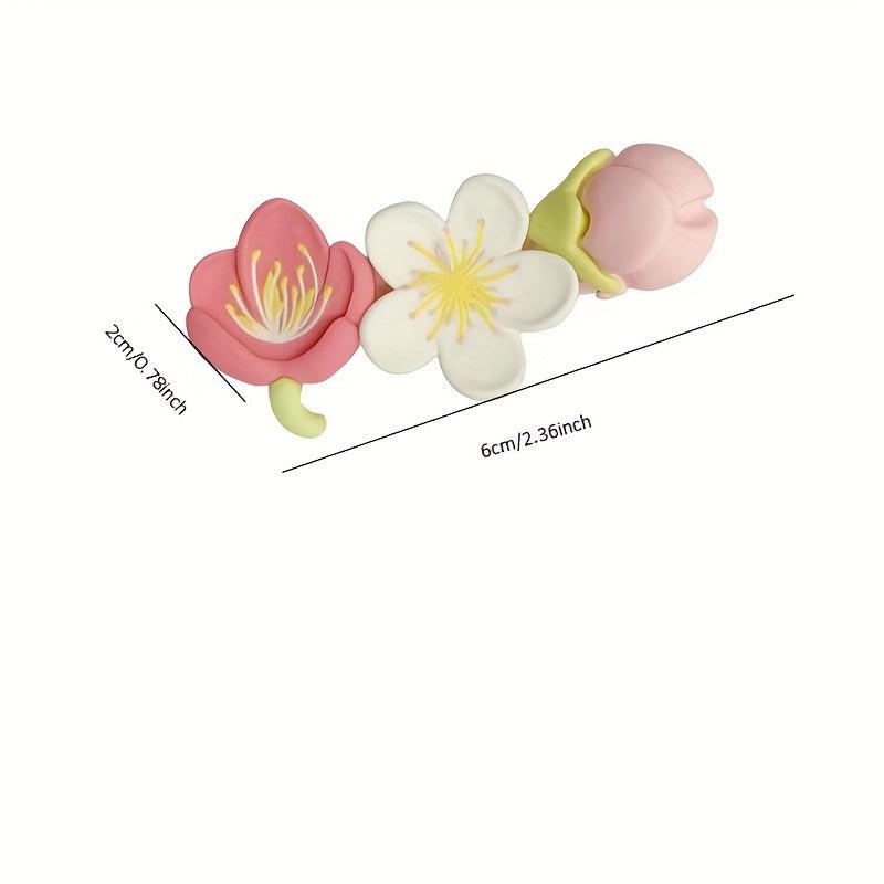 Pink Flower Duck Hair Clip for Girls