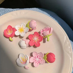 Pink Flower Duck Hair Clip for Girls