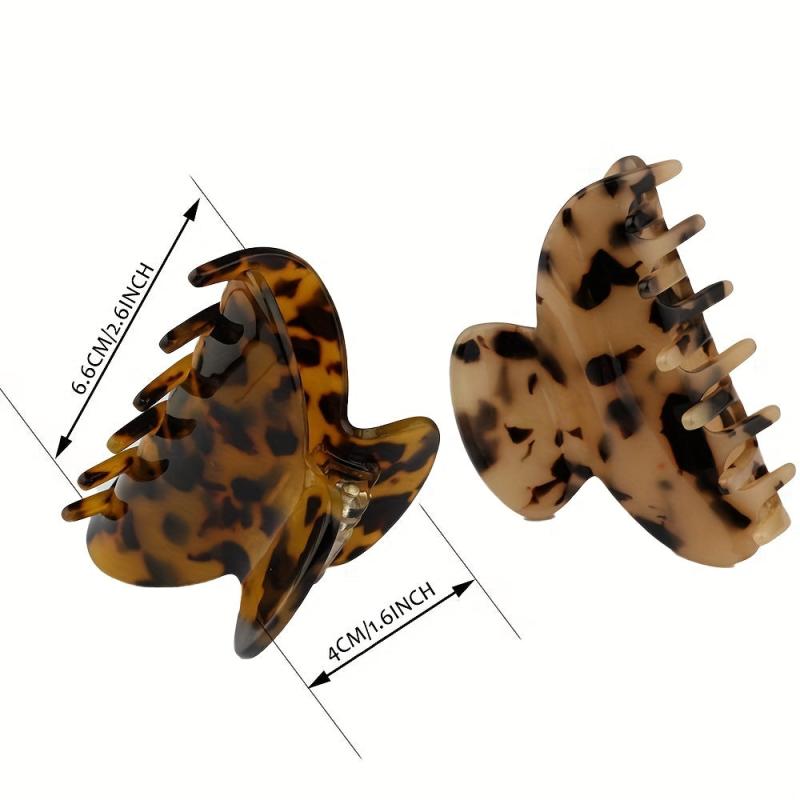Leopard Hair Claw Clip Vintage Nonslip Ponytail Holder Women Girls