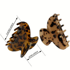 Leopard Hair Claw Clip Vintage Nonslip Ponytail Holder Women Girls