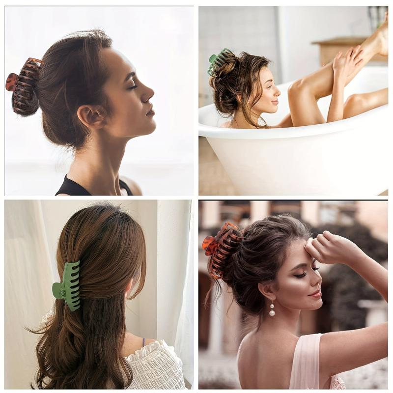 4pcs Matte Large Hair Claw for Women Strong Hold Barrettes