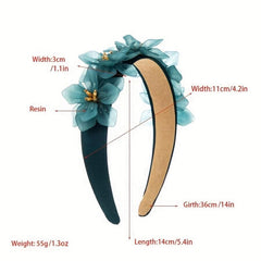 Resin Flower Headband Wide Head Hoop Hair Accessories