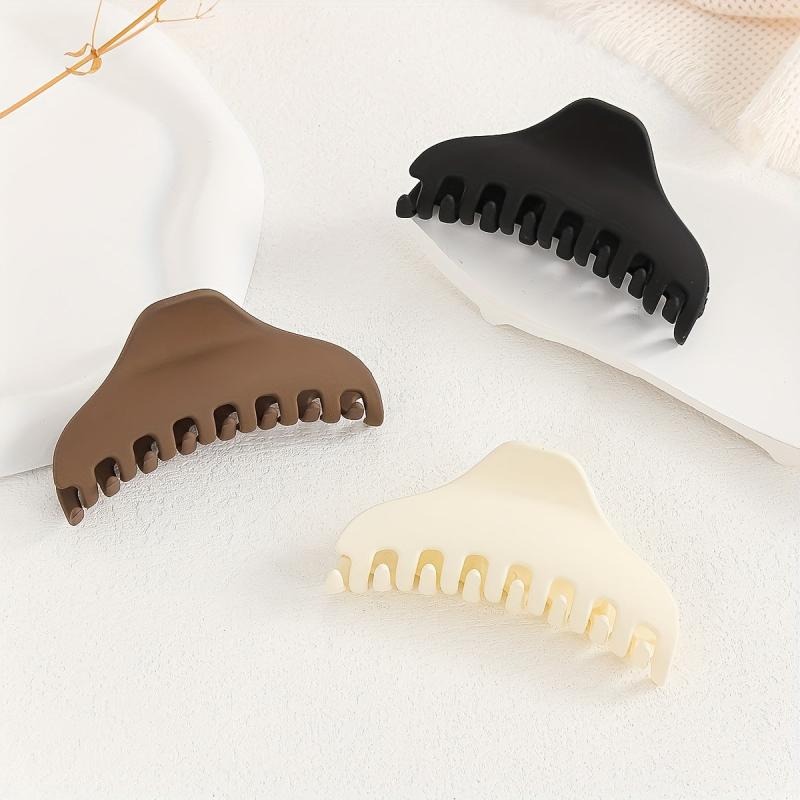3pcs Frosted Hair Claw Nonslip Ponytail Holder Hair Clip