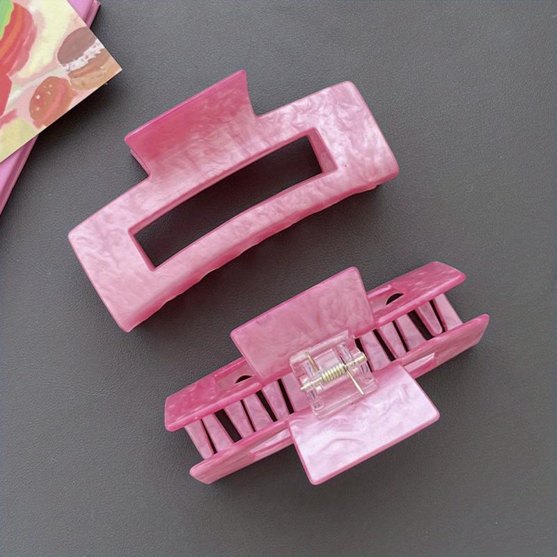 2pcs Pink Hair Claw Acrylic Ponytail Holder