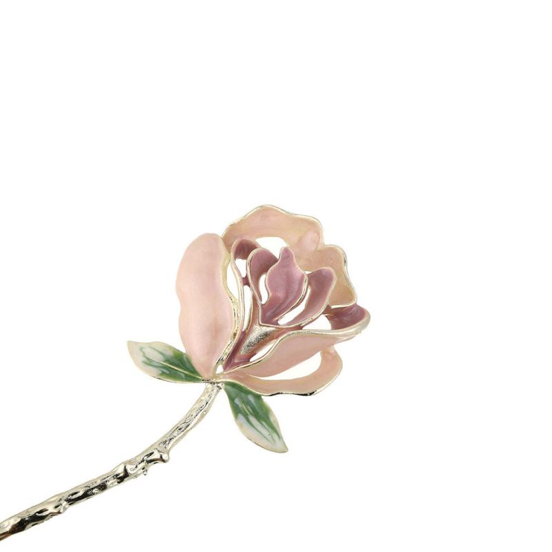 Alloy Rose Hairpin Metal Flower Barrette Hair Accessory