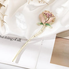 Alloy Rose Hairpin Metal Flower Barrette Hair Accessory