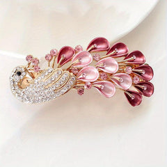Peacock Shape Hair Clip Rhinestone Multicolor French Barrette Hair Accessories