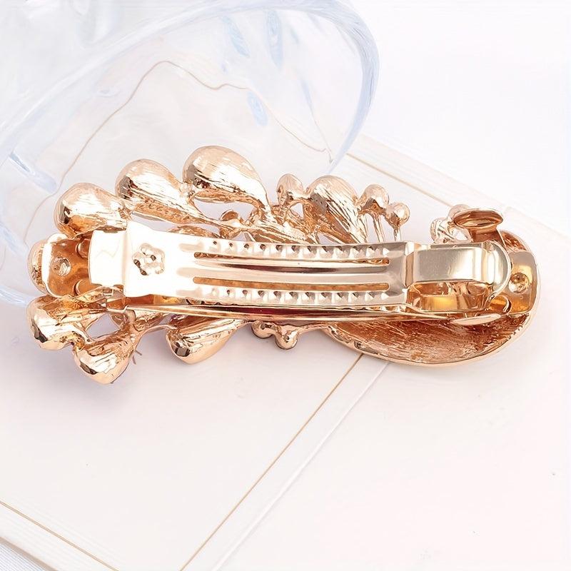 Peacock Shape Hair Clip Rhinestone Multicolor French Barrette Hair Accessories