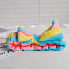 Striped Bowknot Decor Headband Soft Elastic Hair Band for Women Girls