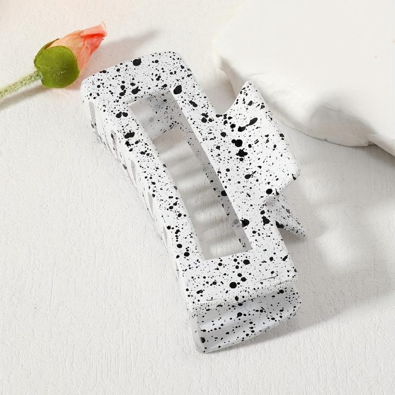 Large Hair Claw Ink Mark Pattern Nonslip Ponytail Holder