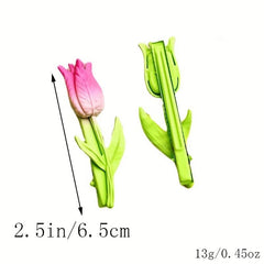 2pcs Tulip Hair Clip Flower Hair Clip For Side Hair Bang