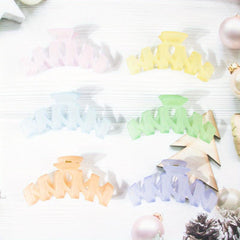 6pcs Gradient Twist Hair Claw Large Shark Claw Ponytail Holder Hair Accessories