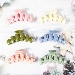 6pcs Gradient Twist Hair Claw Large Shark Claw Ponytail Holder Hair Accessories