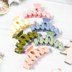6pcs Gradient Twist Hair Claw Large Shark Claw Ponytail Holder Hair Accessories